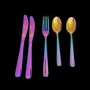 Cambridge Rainbow Titanium Flatware Set Knife Fork Spoon 5pc V19